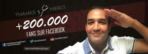 merci Thanks شكرا aux 200.000 fans sur ma page facebook